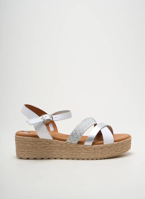 Sandales/nu pieds matière lisse talon de 4 à 6cm blanc EVA FRUTOS femme