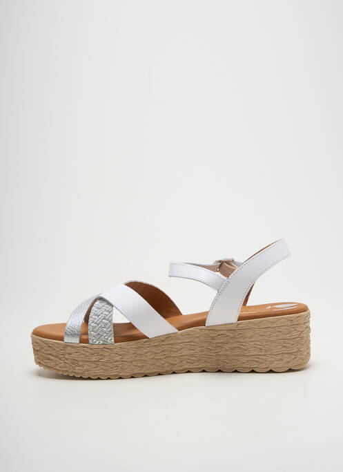 Sandales/nu pieds matière lisse talon de 4 à 6cm blanc EVA FRUTOS femme