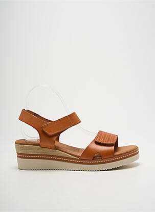Sandales/nu pieds matière lisse talon de 4 à 6cm marron EVA FRUTOS femme