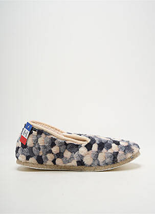 Chaussons/pantoufles bout rond talon plat jusqu'à 3cm gris FARGEOT femme