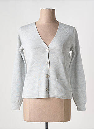 Gilet manches longues coupe cintrée gris DUGER femme
