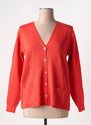 Gilet manches longues stretch orange DUGER femme