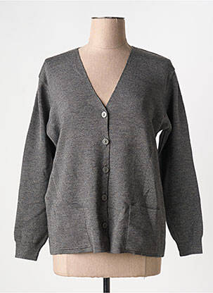 Gilet manches longues stretch gris DUGER femme