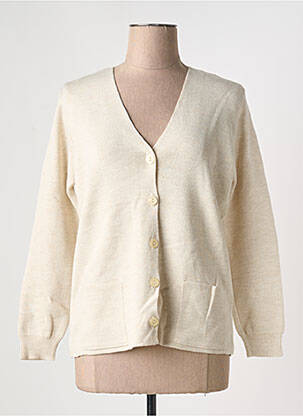 Gilet manches longues stretch beige DUGER femme