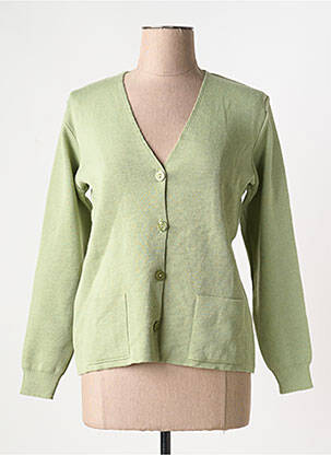 Gilet manches longues stretch vert DUGER femme