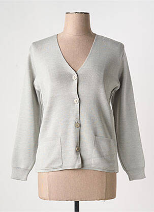 Gilet manches longues stretch gris clair DUGER femme