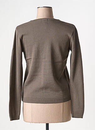 Gilet manches longues col rond marron DUGER femme