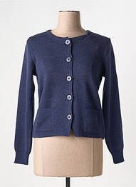 Gilet manches longues stretch bleu DUGER femme