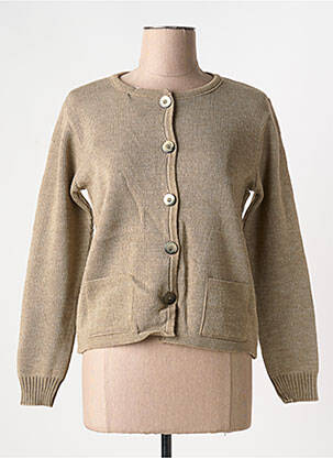 Gilet manches longues col rond marron DUGER femme