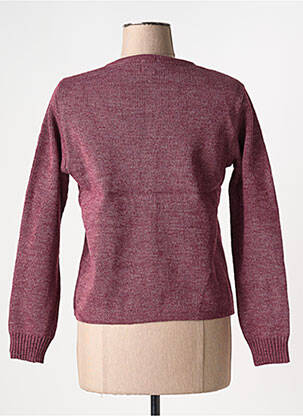 Gilet manches longues col rond violet DUGER femme