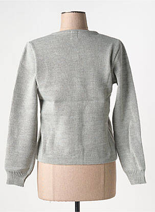 Gilet manches longues col rond gris DUGER femme