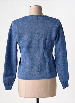 Gilet manches longues col rond bleu DUGER femme