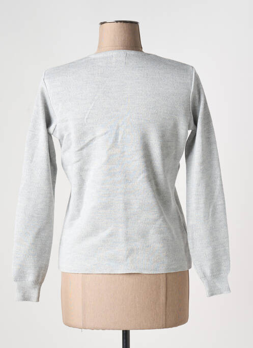 Gilet manches longues coupe cintrée gris DUGER femme