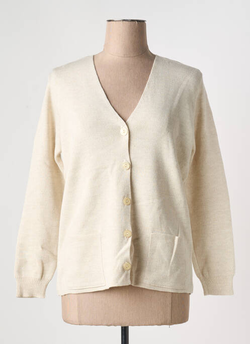 Gilet manches longues stretch beige DUGER femme