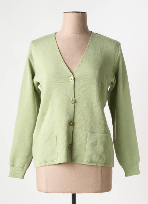 Gilet manches longues stretch vert DUGER femme
