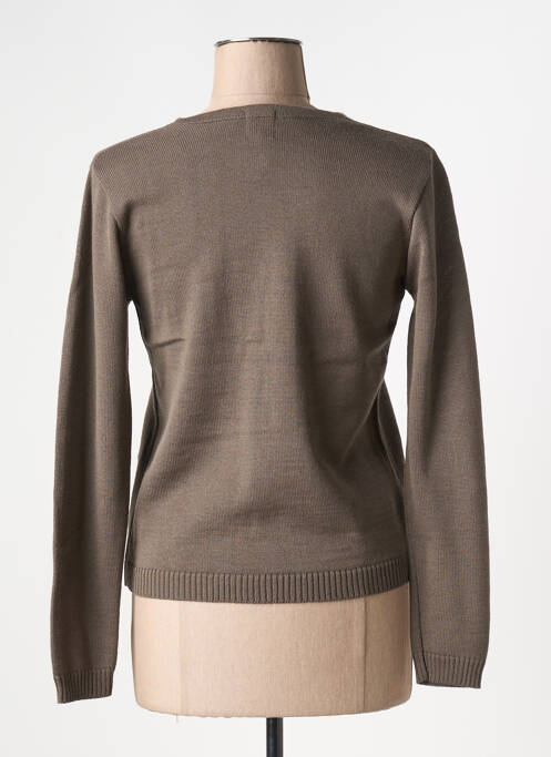 Gilet manches longues stretch marron DUGER femme