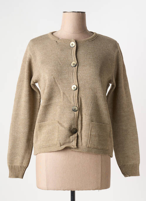 Gilet manches longues stretch marron DUGER femme