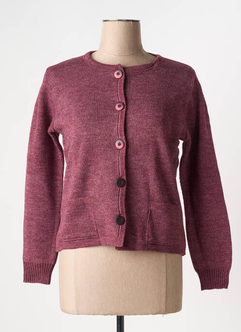 Gilet manches longues stretch violet DUGER femme