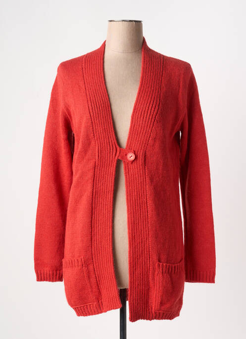 Gilet manches longues orange DUGER pour femme