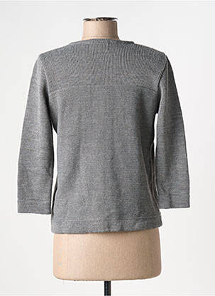 Gilet manches longues col rond gris DUGER femme