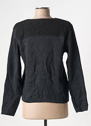 Gilet manches longues col rond noir DUGER femme