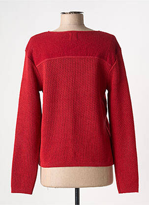 Gilet manches longues fermeture boutonnée sur le devant rouge DUGER femme