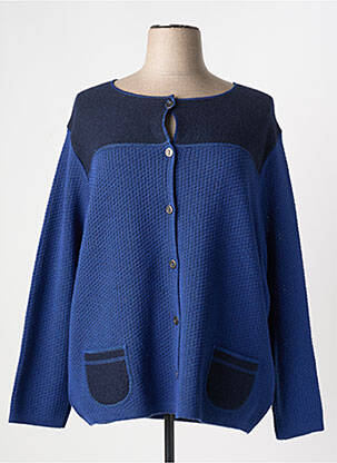 Gilet manches longues fermeture boutonnée sur le devant bleu DUGER femme