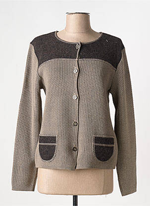 Gilet manches longues beige DUGER pour femme