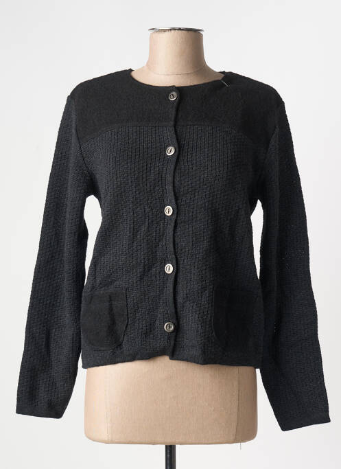 Gilet manches longues fermeture boutonnée sur le devant noir DUGER femme