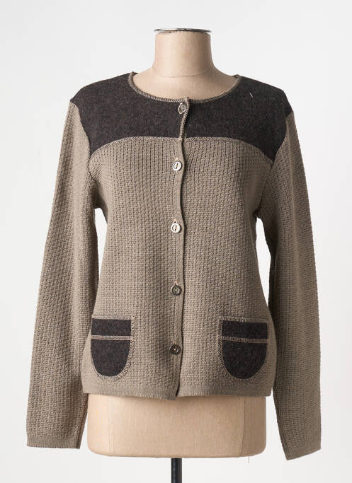 Gilet manches longues beige DUGER femme