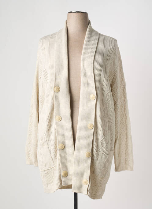 Gilet manches longues beige DUGER pour femme