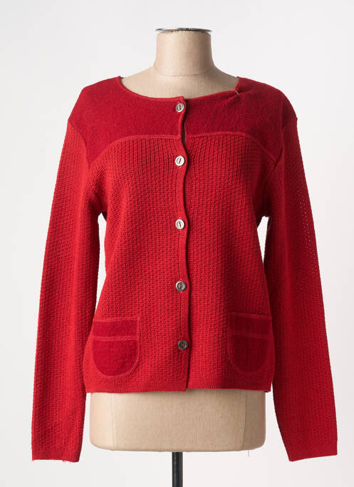 Gilet manches longues rouge DUGER pour femme