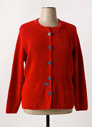 Gilet manches longues stretch rouge DUGER femme
