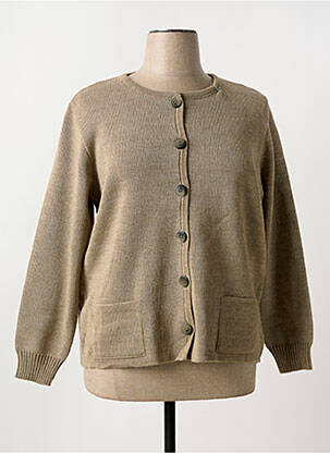Gilet manches longues stretch marron DUGER femme