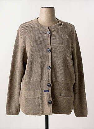 Gilet manches longues stretch marron DUGER femme