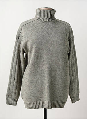 Pull col roulé tissage chiné manches longues gris DUGER femme