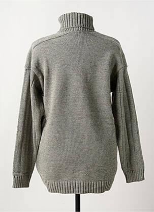 Pull col roulé tissage chiné manches longues gris DUGER femme