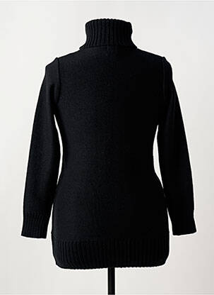 Pull col roulé stretch manches longues noir DUGER femme
