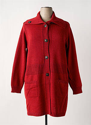 Gilet manches longues rouge DUGER pour femme