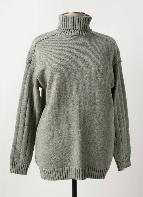 Pull col roulé tissage chiné manches longues gris DUGER femme