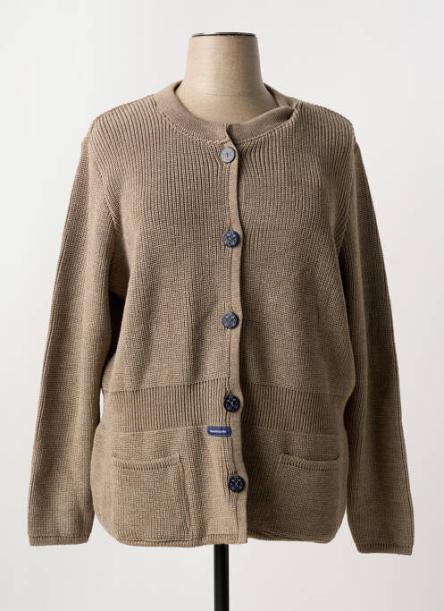 Gilet manches longues marron DUGER pour femme