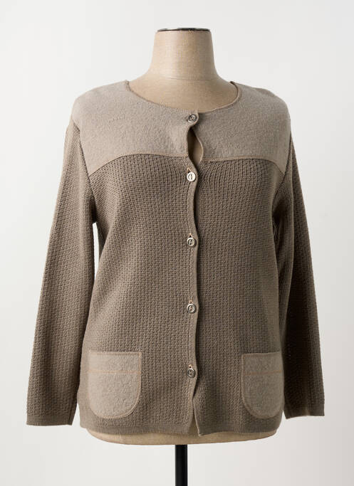 Gilet manches longues marron DUGER pour femme