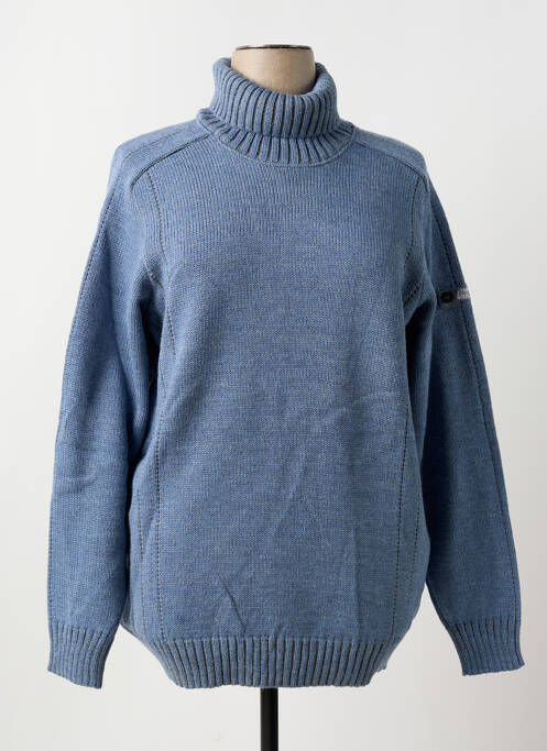 Pull col roulé bleu DUGER pour femme