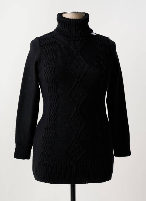 Pull col roulé noir DUGER pour femme