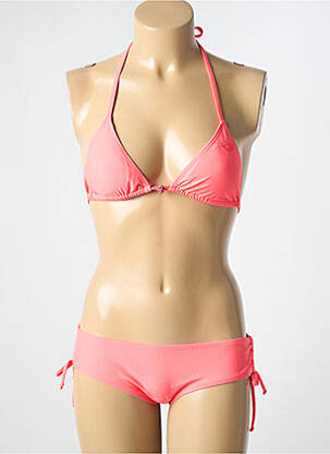 Maillot de bain 2 pièces stretch haut soutien-gorge avec mousse de rembourrage amovible orange FREEGUN femme