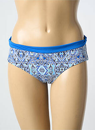 Bas de maillot de bain imprimé fleurs culotte bleu DAG ADOM femme
