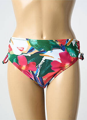 Bas de maillot de bain imprimé fleurs culotte rouge YSABEL MORA femme