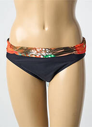 Bas de maillot de bain effet matière satinée culotte noir MISS CARAÏBES femme