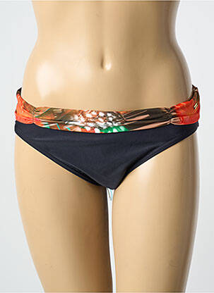 Bas de maillot de bain effet matière satinée culotte noir MISS CARAÏBES femme