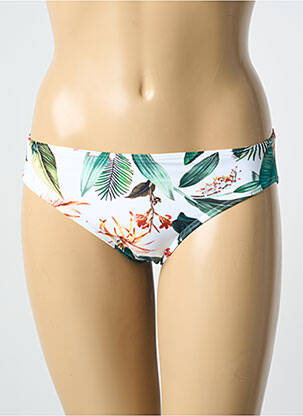 Bas de maillot de bain imprimé tie and dye culotte blanc LAGON BLEU femme